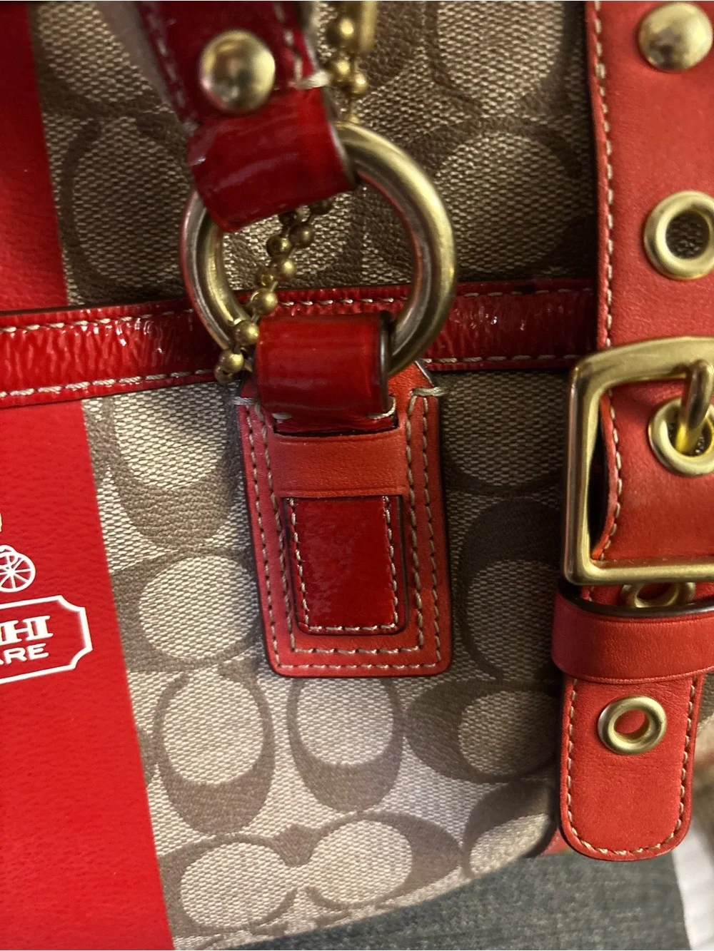Coach Heritage Stripe XL Zip Satchel K0769-11564 - Picture 5 of 17